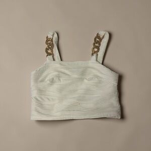Elegant White Chain Strap Top